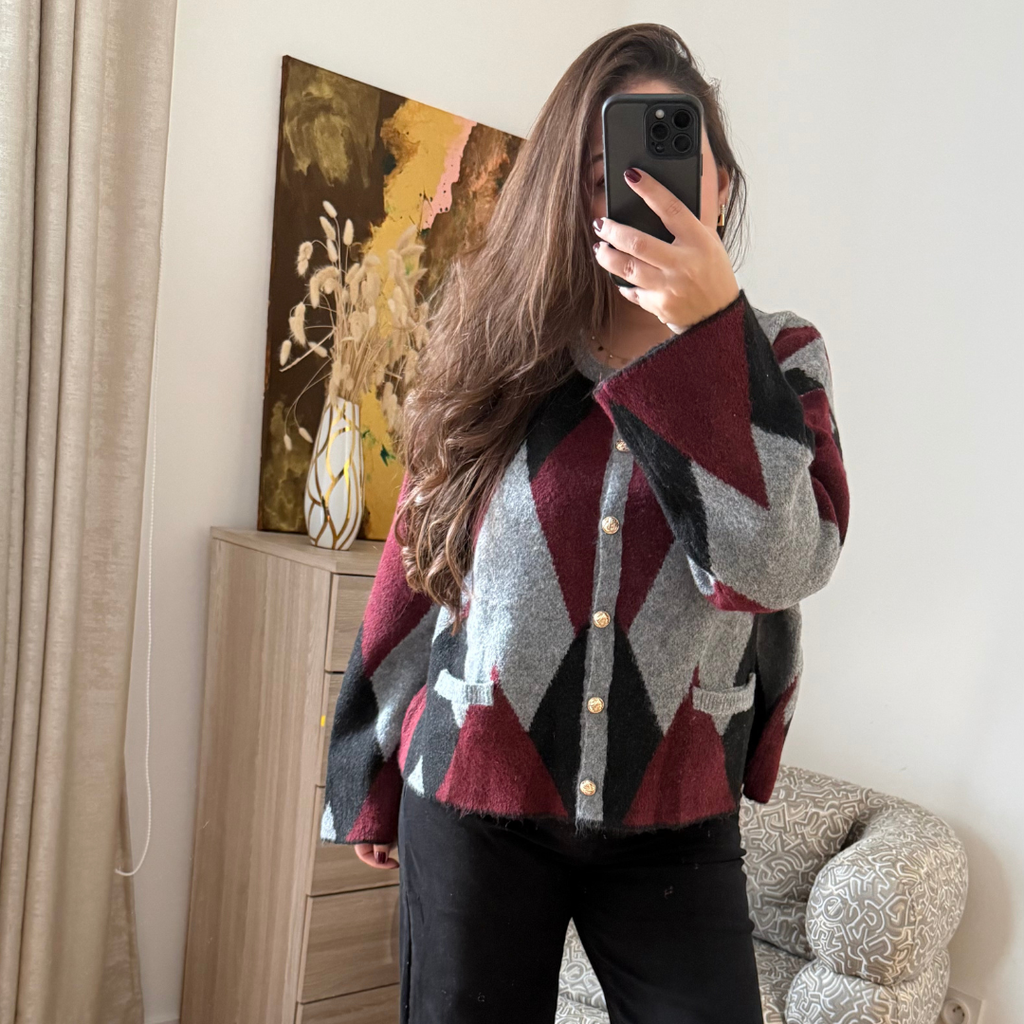 Maxi Cardigan Bordeaux