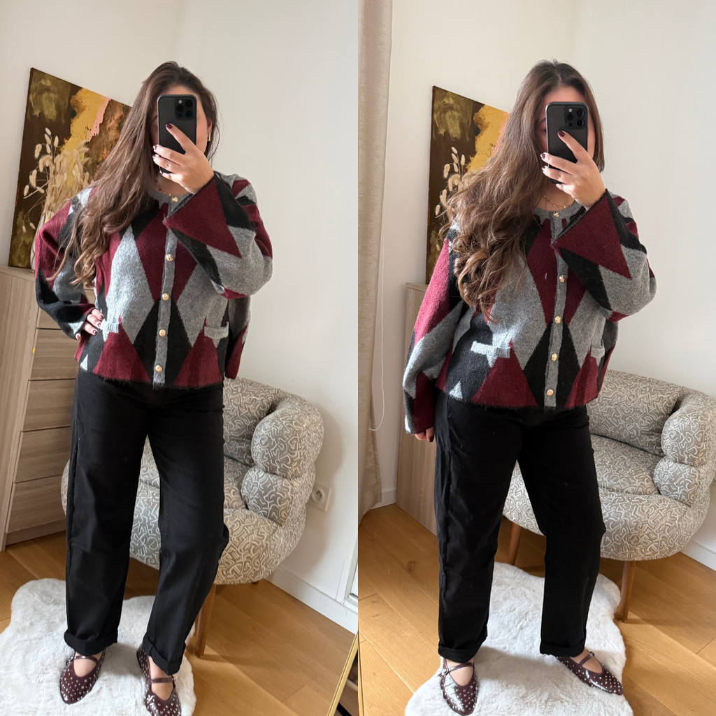 Maxi Cardigan Bordeaux