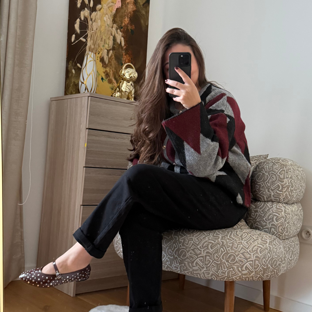 Maxi Cardigan Bordeaux