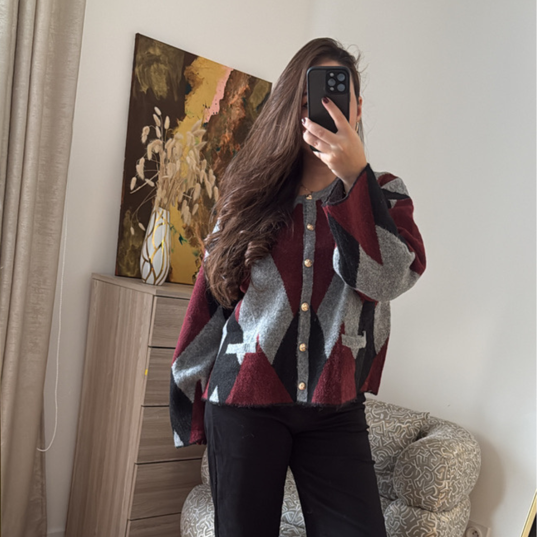 Maxi Cardigan Bordeaux