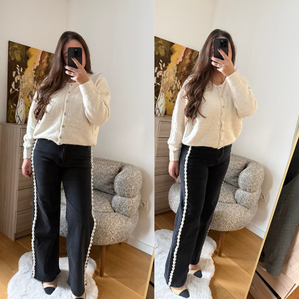 Gilet Boutonné Beige Clair