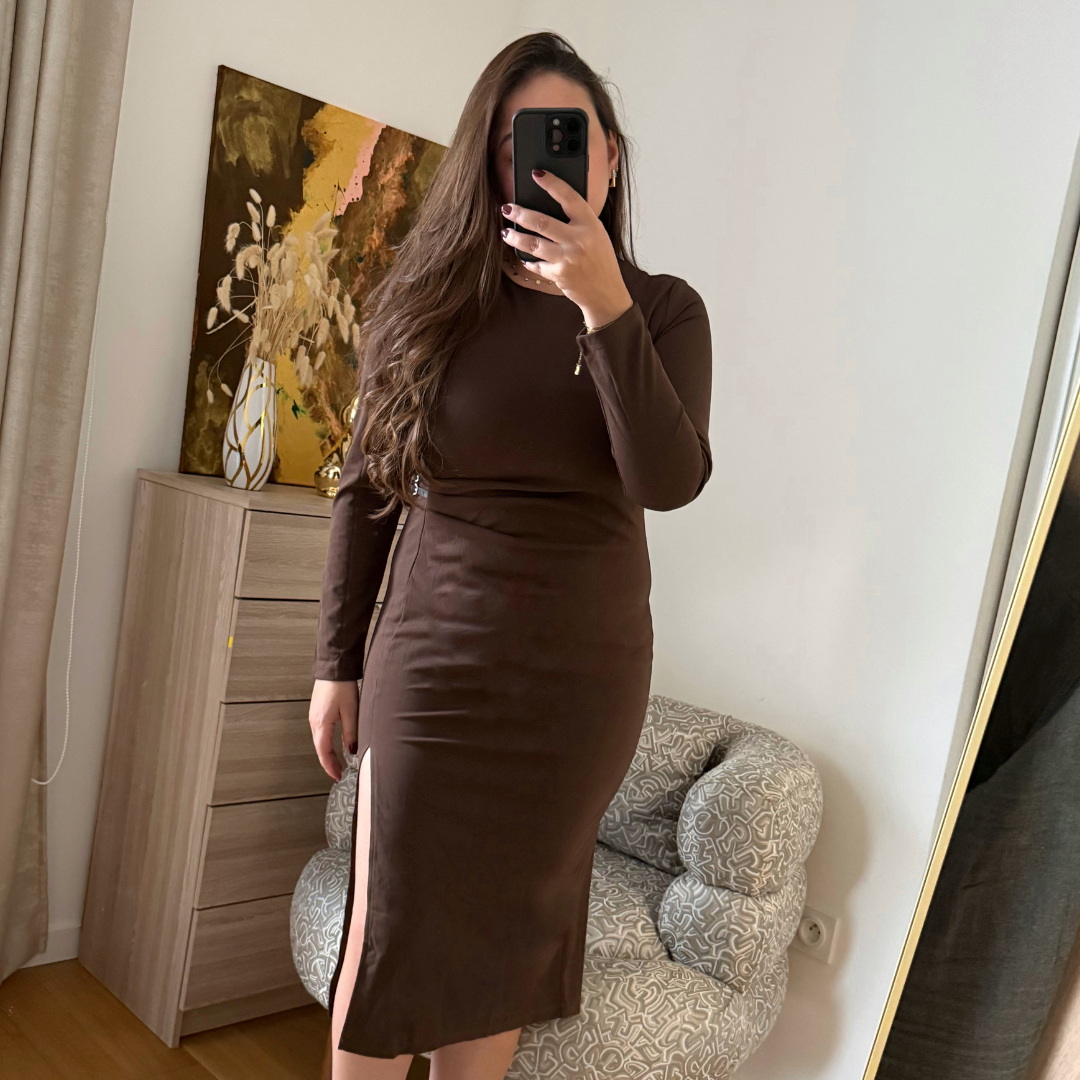 Robe Chic Drapée Choco