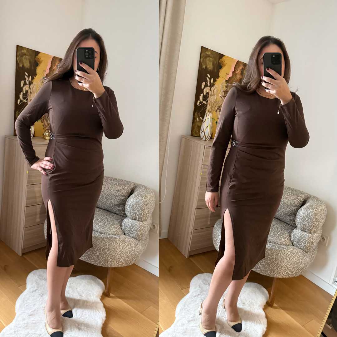 Robe Chic Drapée Choco
