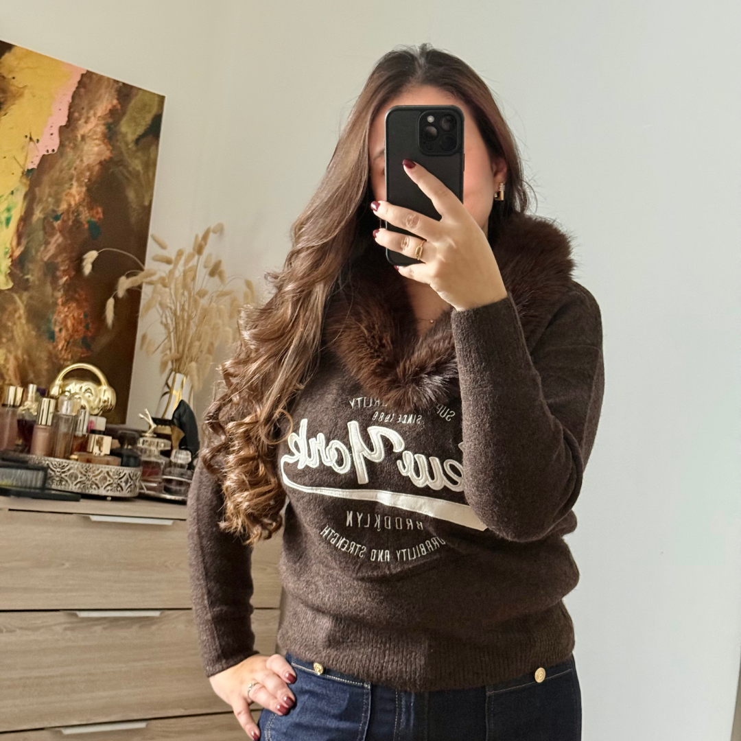 Pull à Fourrure Choco