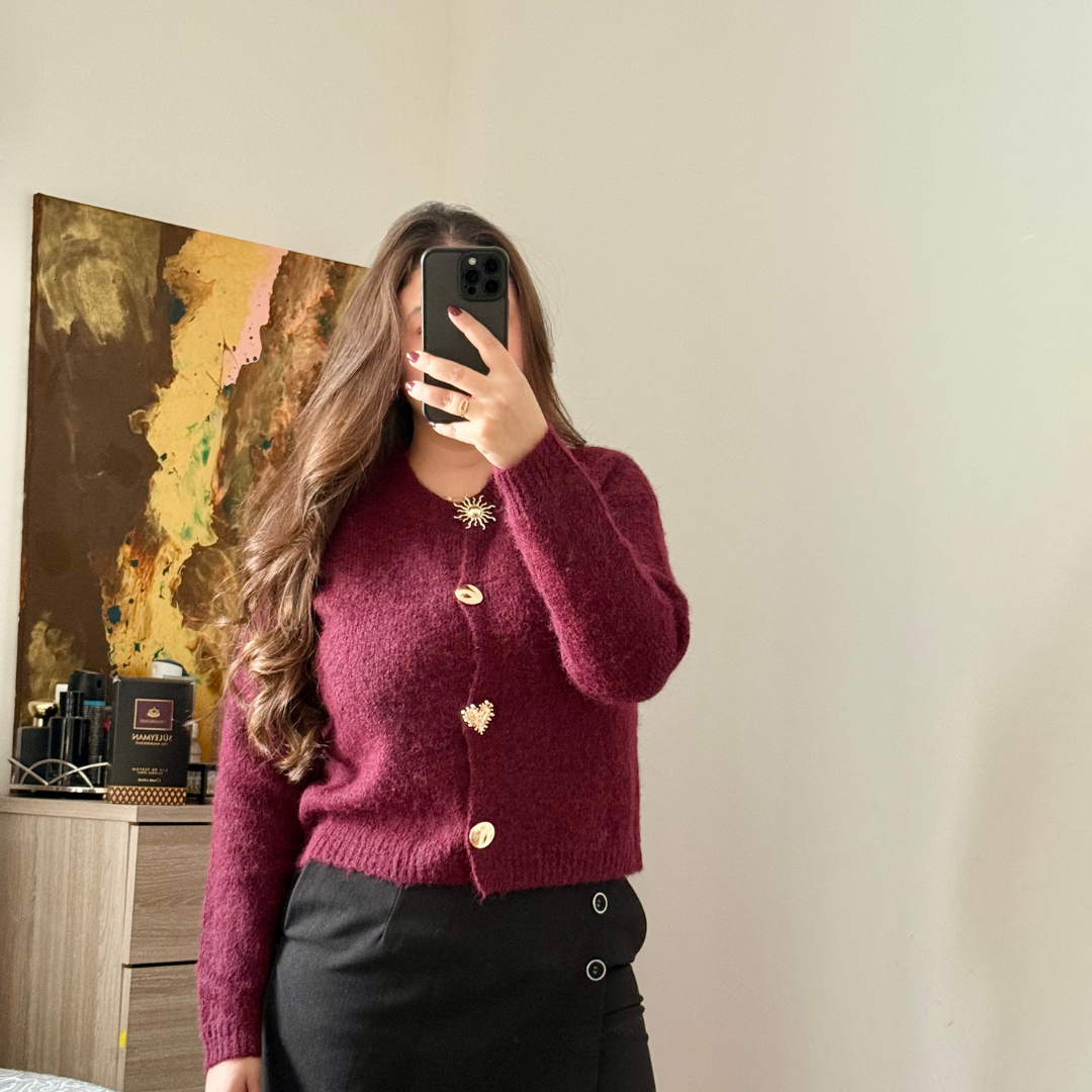 Cardigan Doux Bordeaux