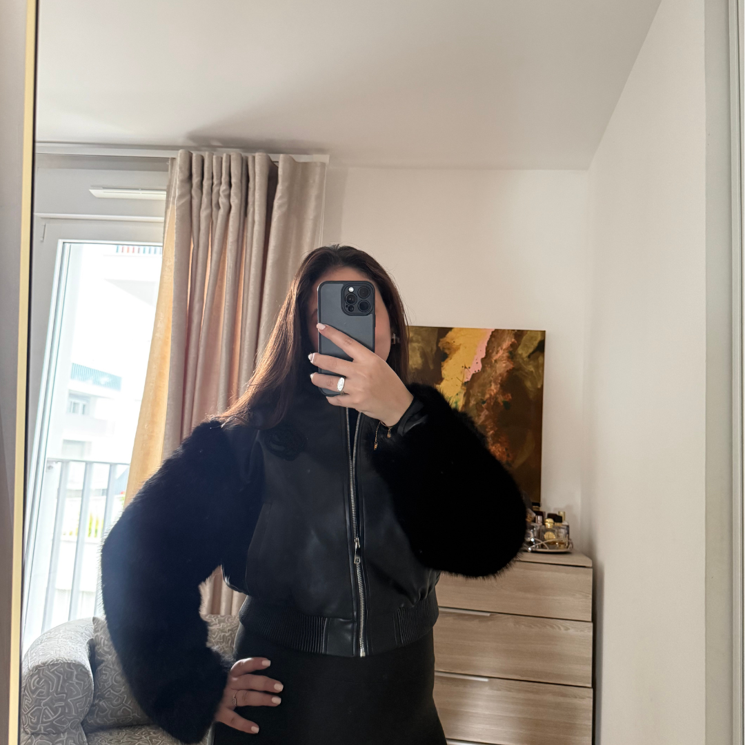 Veste Simili Cuir Noir