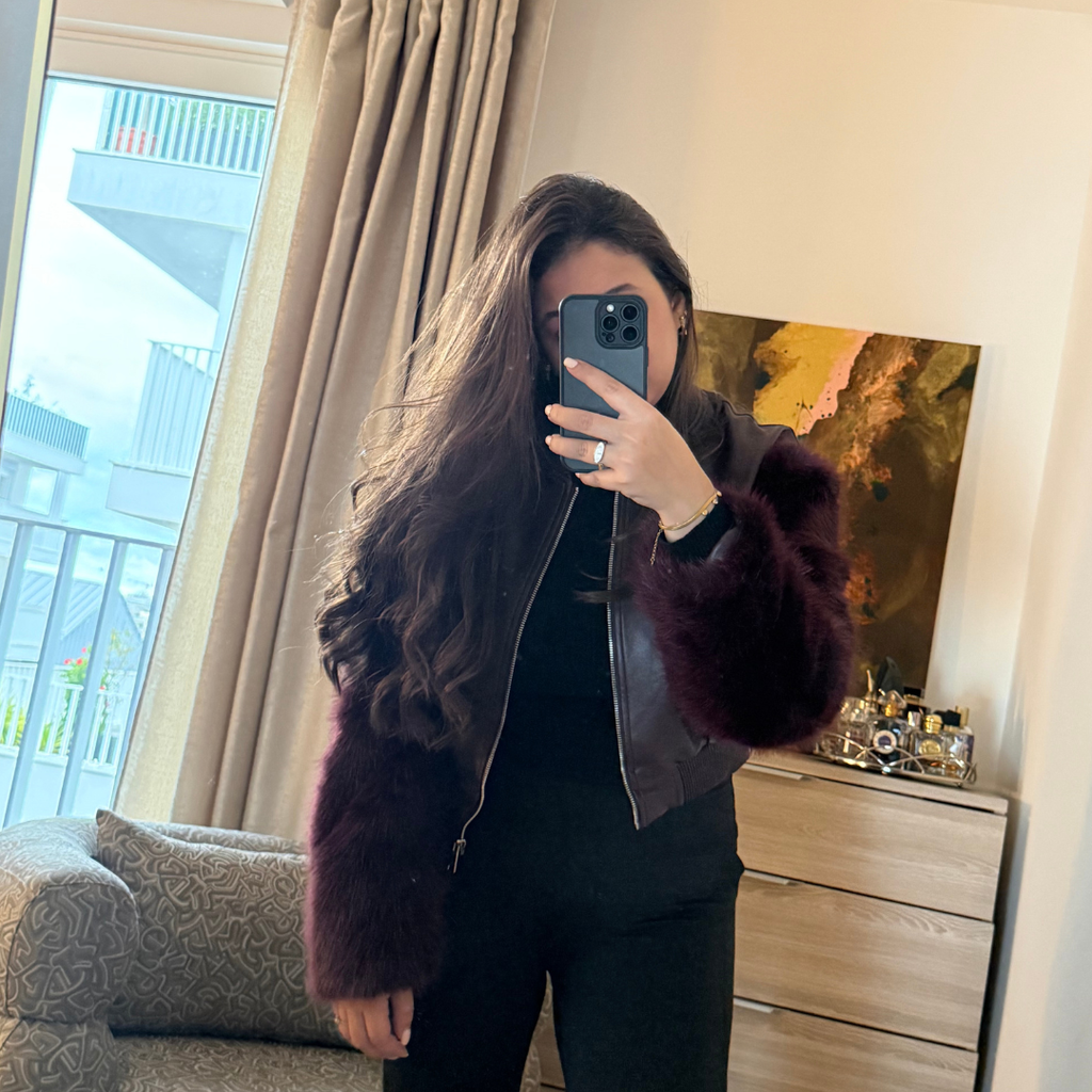 Veste Simili Cuir Bordeaux