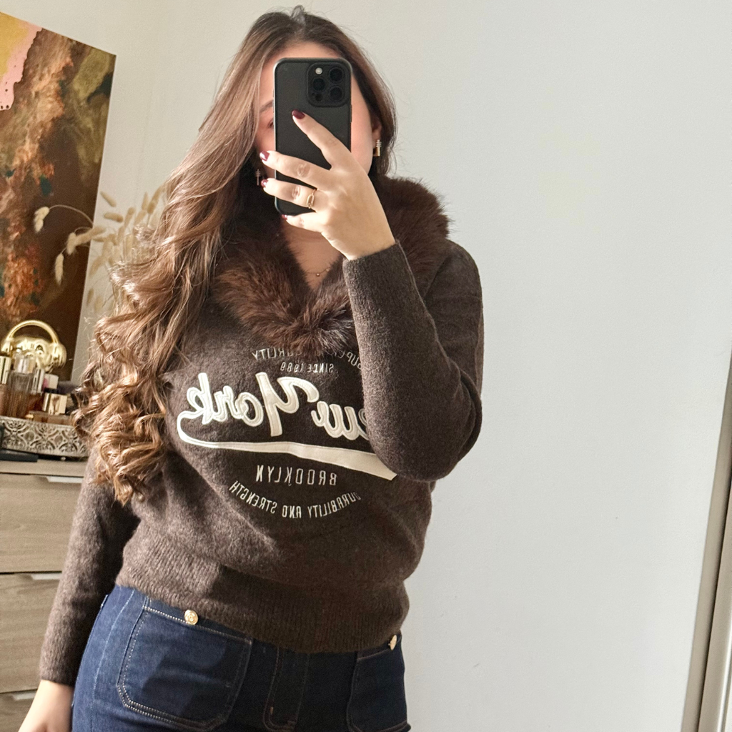 Pull à Fourrure Choco