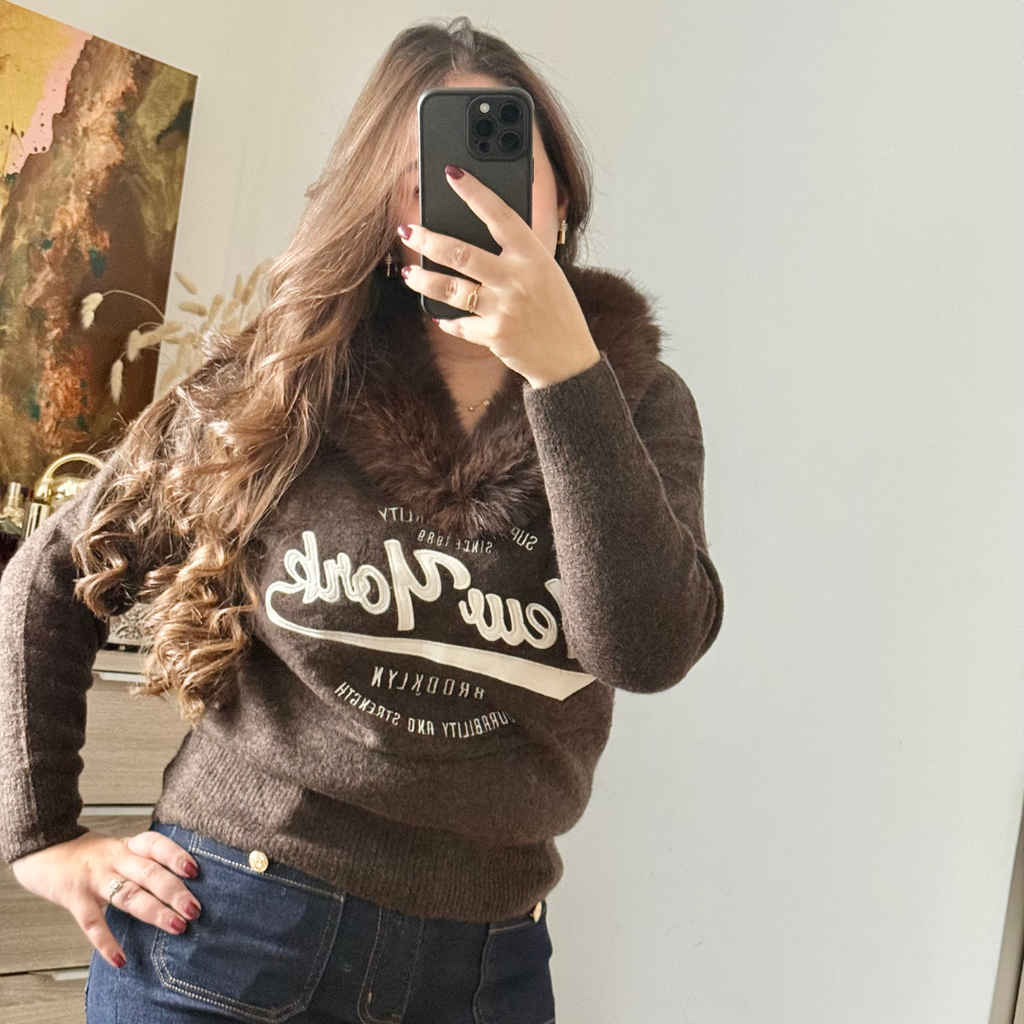 Pull à Fourrure Choco