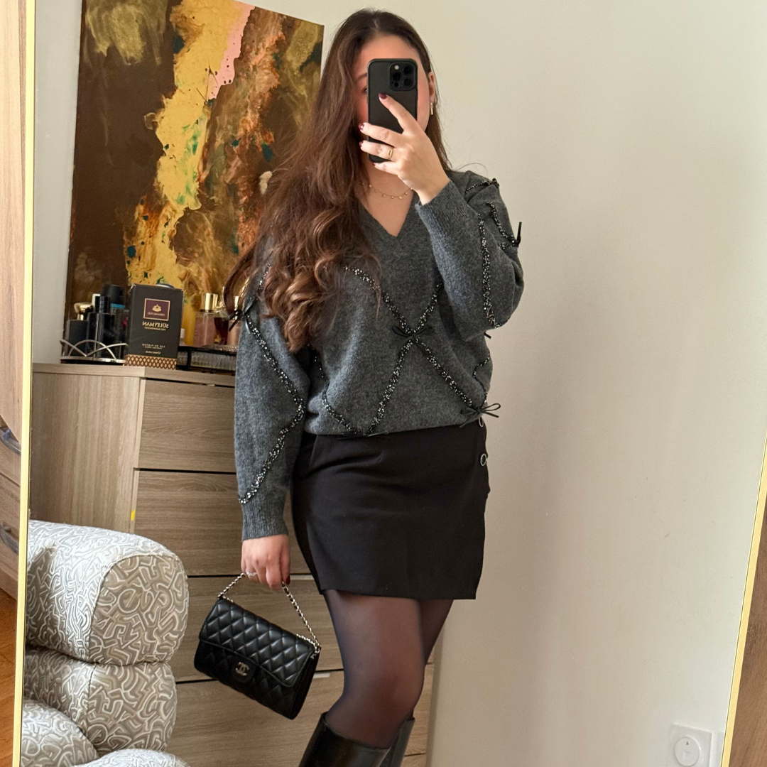 Pull Maille Douce Gris