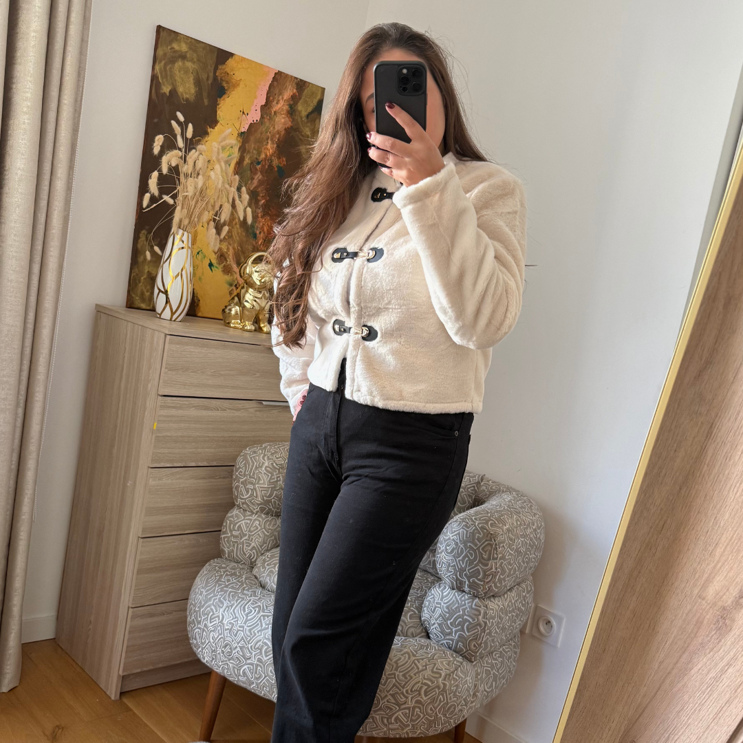 Manteau Court Blanc