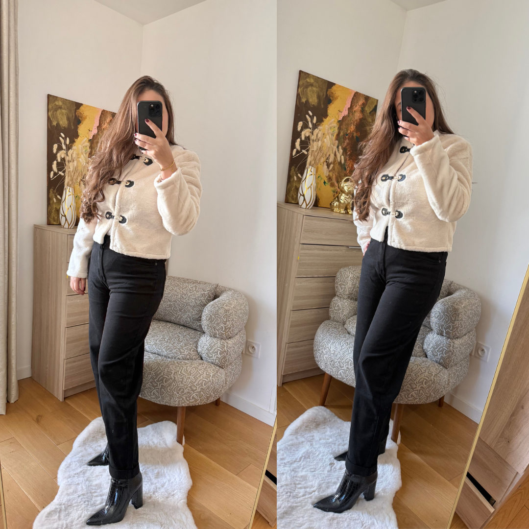 Manteau Court Blanc