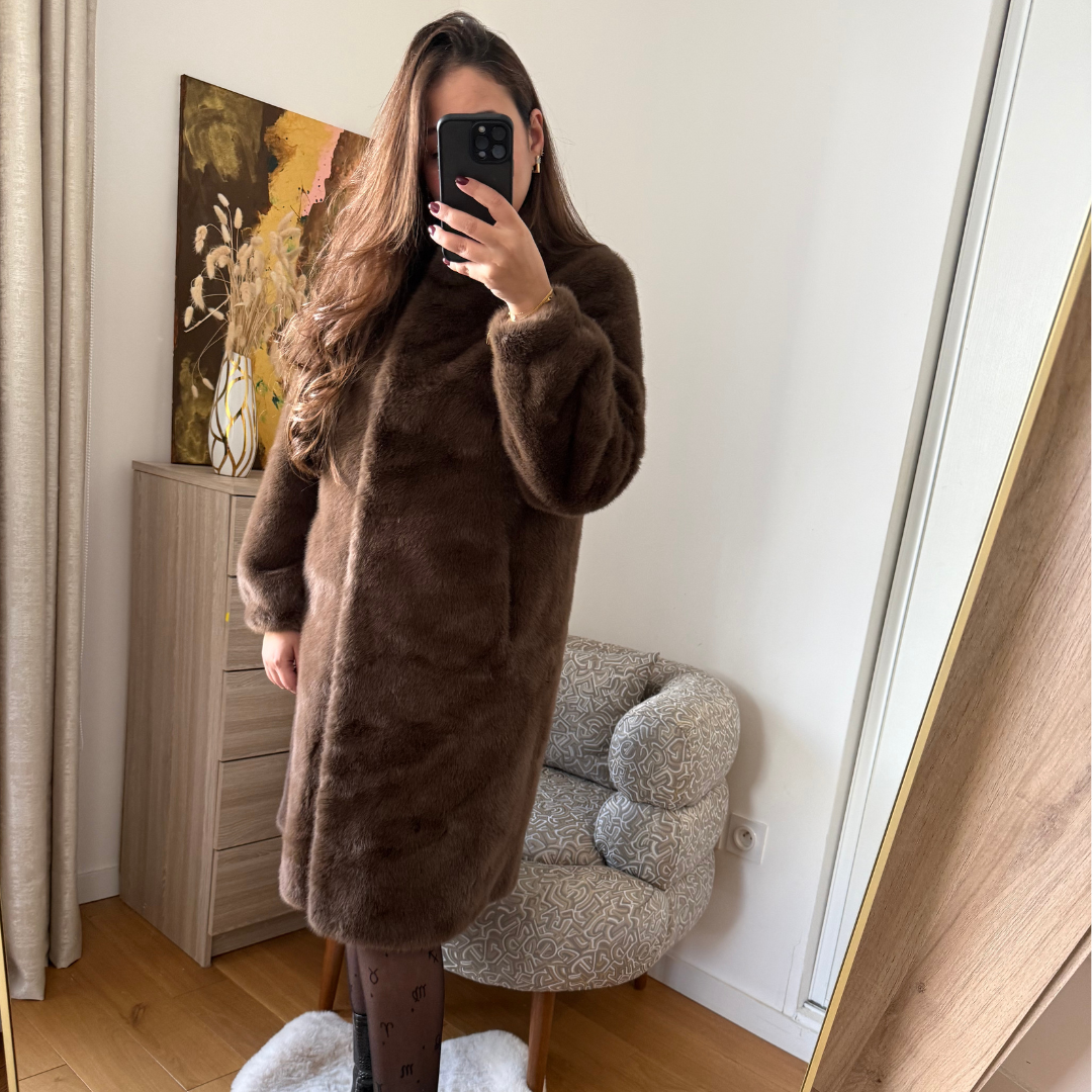 Manteau Fourrure Marron