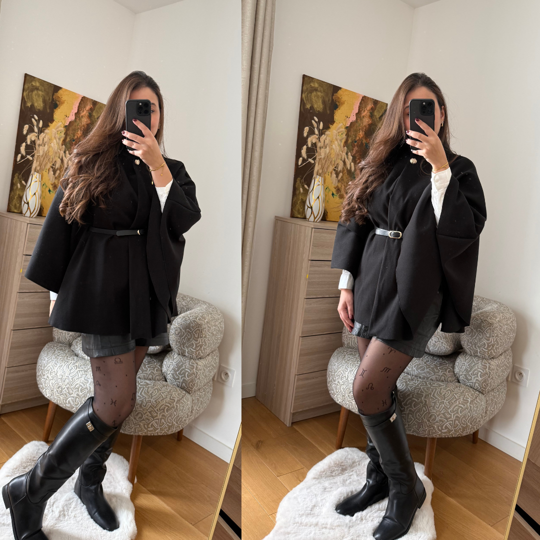 Cape Elégance Ceinture Noire