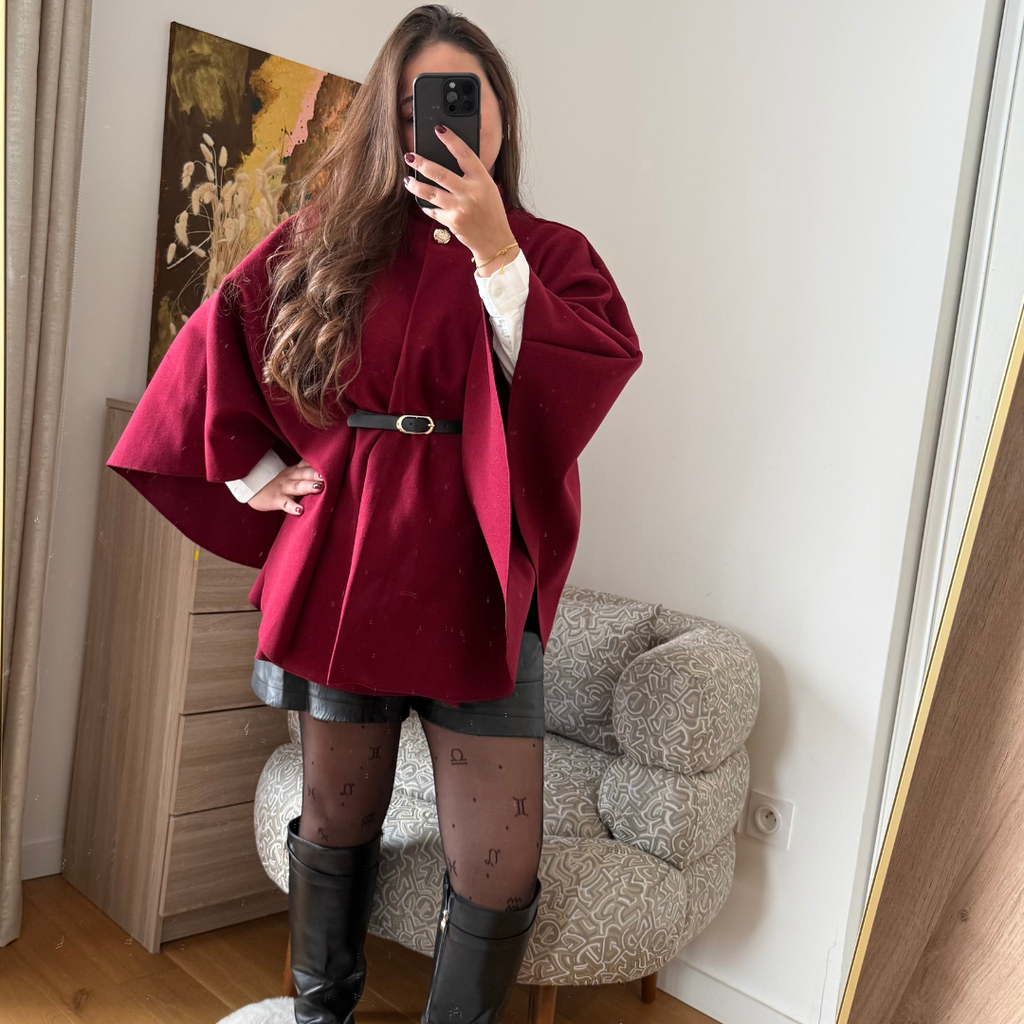 Cape Elégance Ceinture Bordeaux