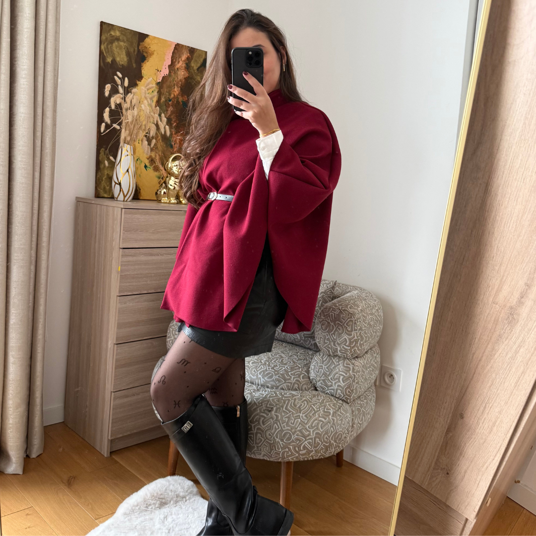 Cape Elégance Ceinture Bordeaux