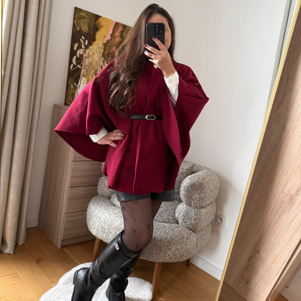 Cape Elégance Ceinture Bordeaux