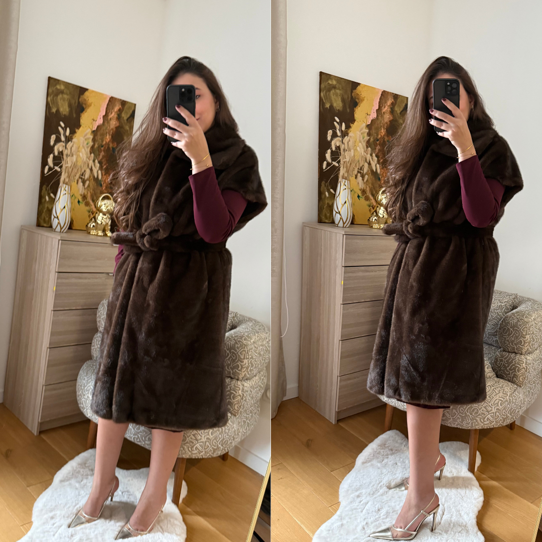 Manteau Fourrure Marron