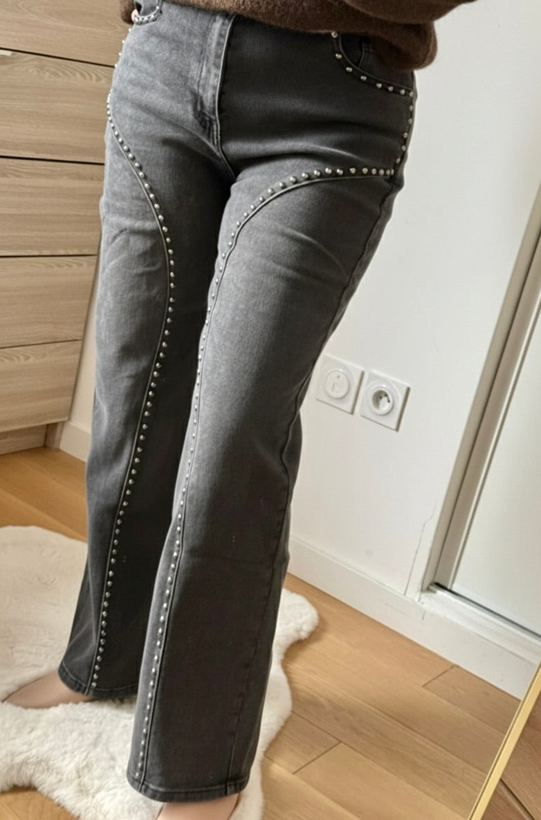 Jean Clouté Wide Leg Gris